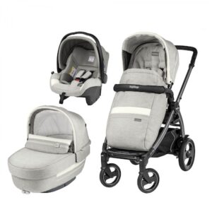 Carucior 3 in 1 Peg Perego Book Plus 51S Titania Luxe, Luxe Pure, Gri deschis