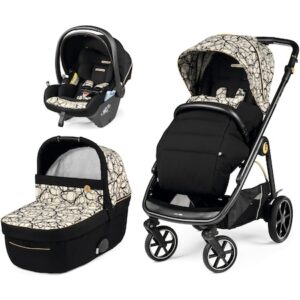 Carucior 3 in 1 Peg Perego Veloce Lounge Graphic Gold, Negru/Bej