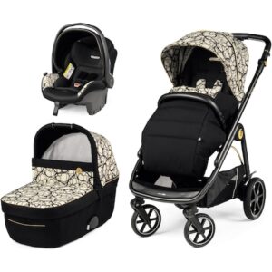 Carucior 3 in 1 Peg Perego Veloce Primoviaggio SL Graphic Gold, Negru/Bej